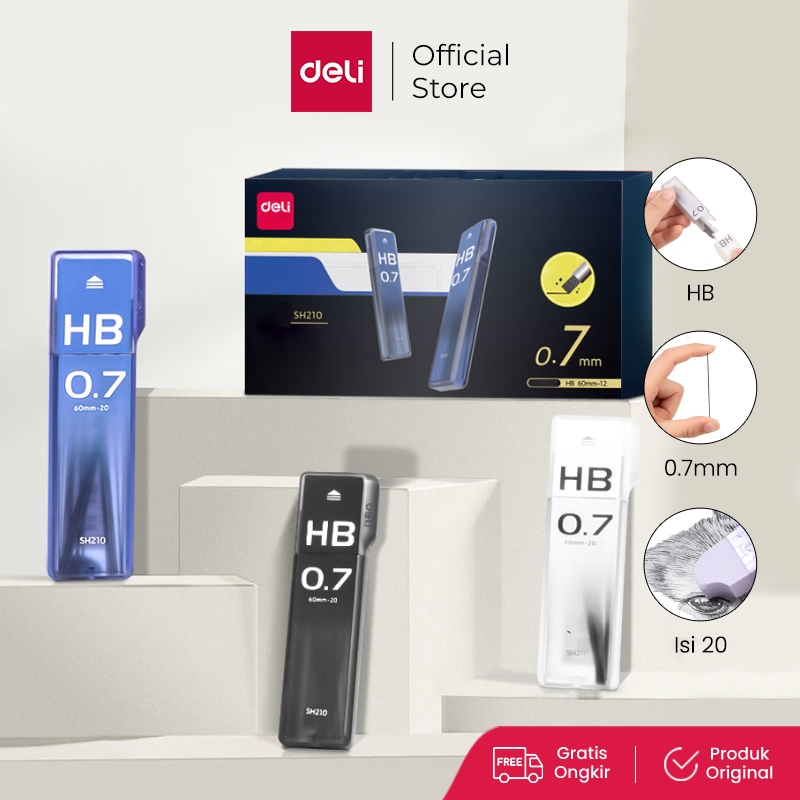 

Deli Isi Pensil Mekanik / Mechanical Pencil Lead 0.7 mm HB SH210