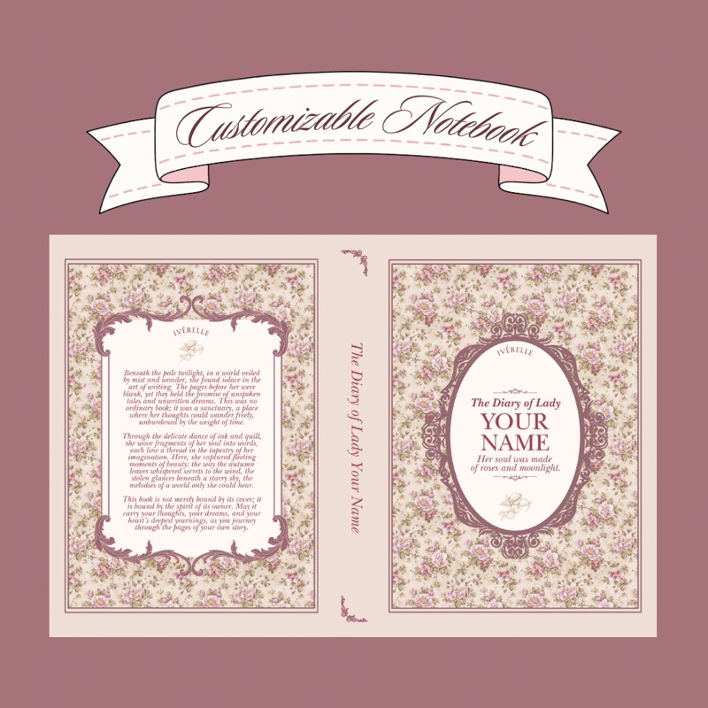 

The Diary of Lady | Customizable Notebook Coquette