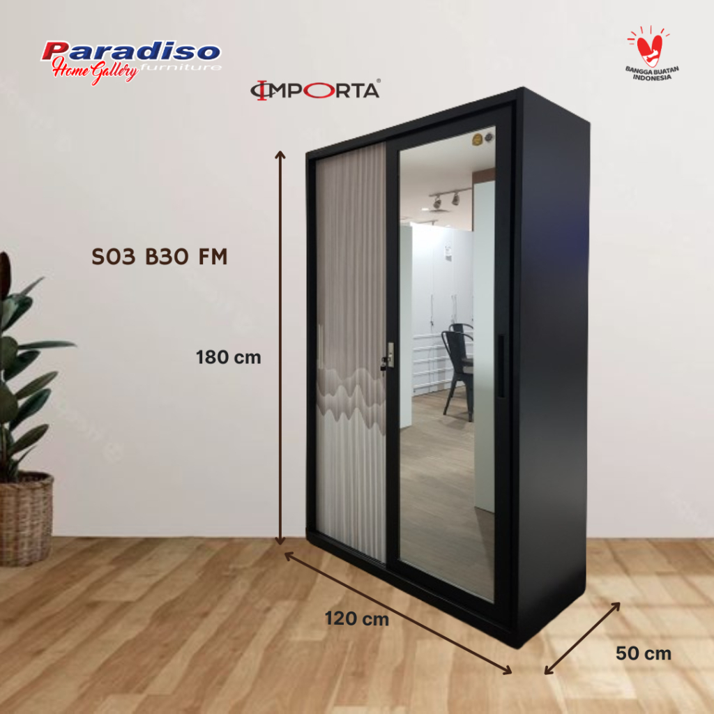 Lemari Pakaian Sliding/Lemari Besi Sliding 2 Pintu/Pintu Geser