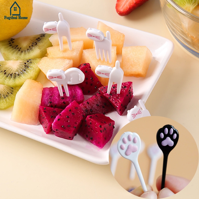 Garpu Buah Anak Kucing Kreatif Garpu Anak-anak Garpu Kue Hewan Kecil yang Lucu Fugthui