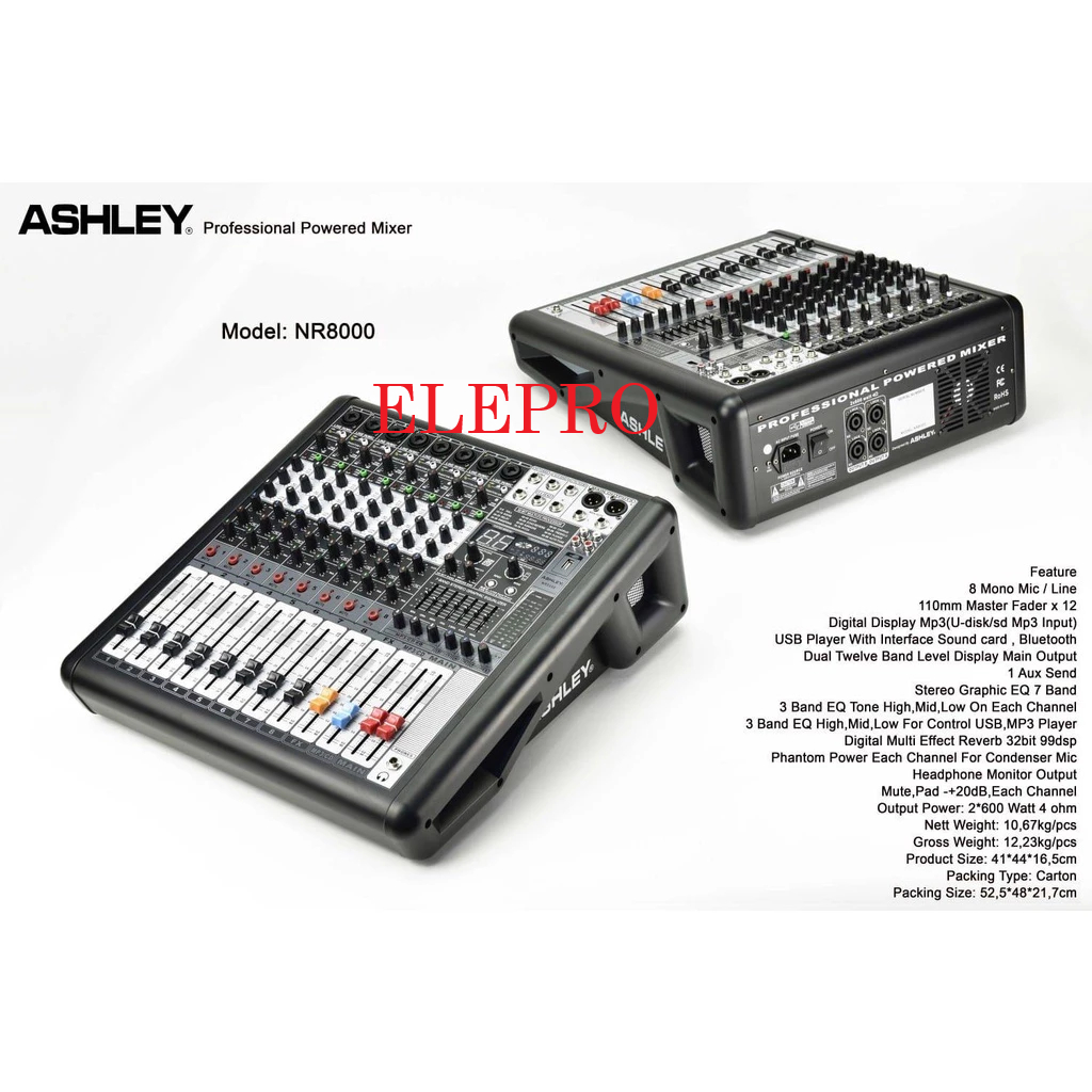 power mixer ashley nr8000 nr 8000 original