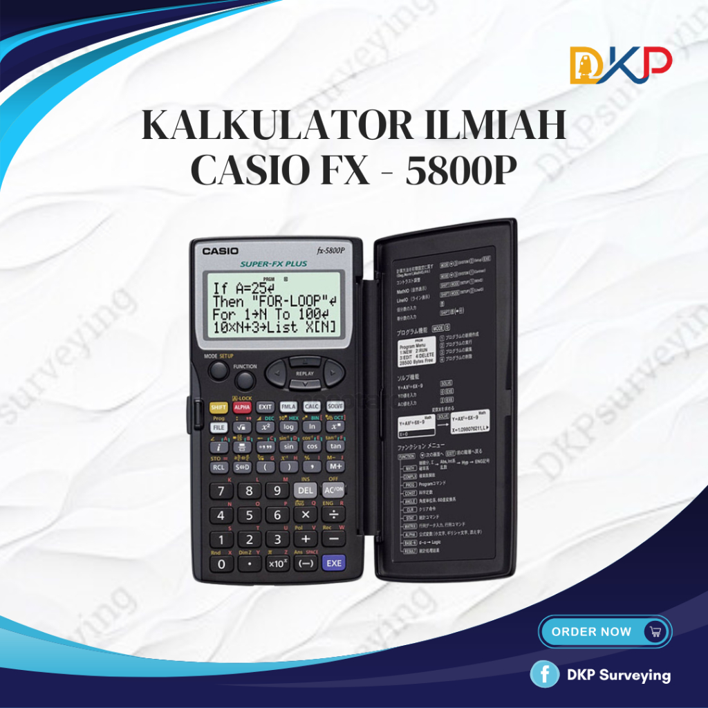 

Kalkulator CASIO FX-5800P - Scientific Calculator FX5800P FX 5800P Programmable Ilmiah/Sekolah/Survey