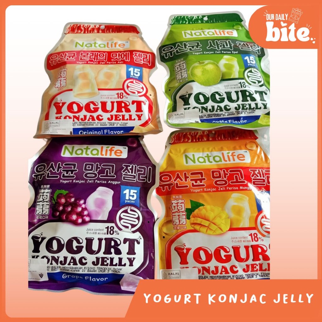 

Yogurt Konjac Jelly Beraneka Rasa | 300 Gram | Original, Mangga, Apel, Anggur