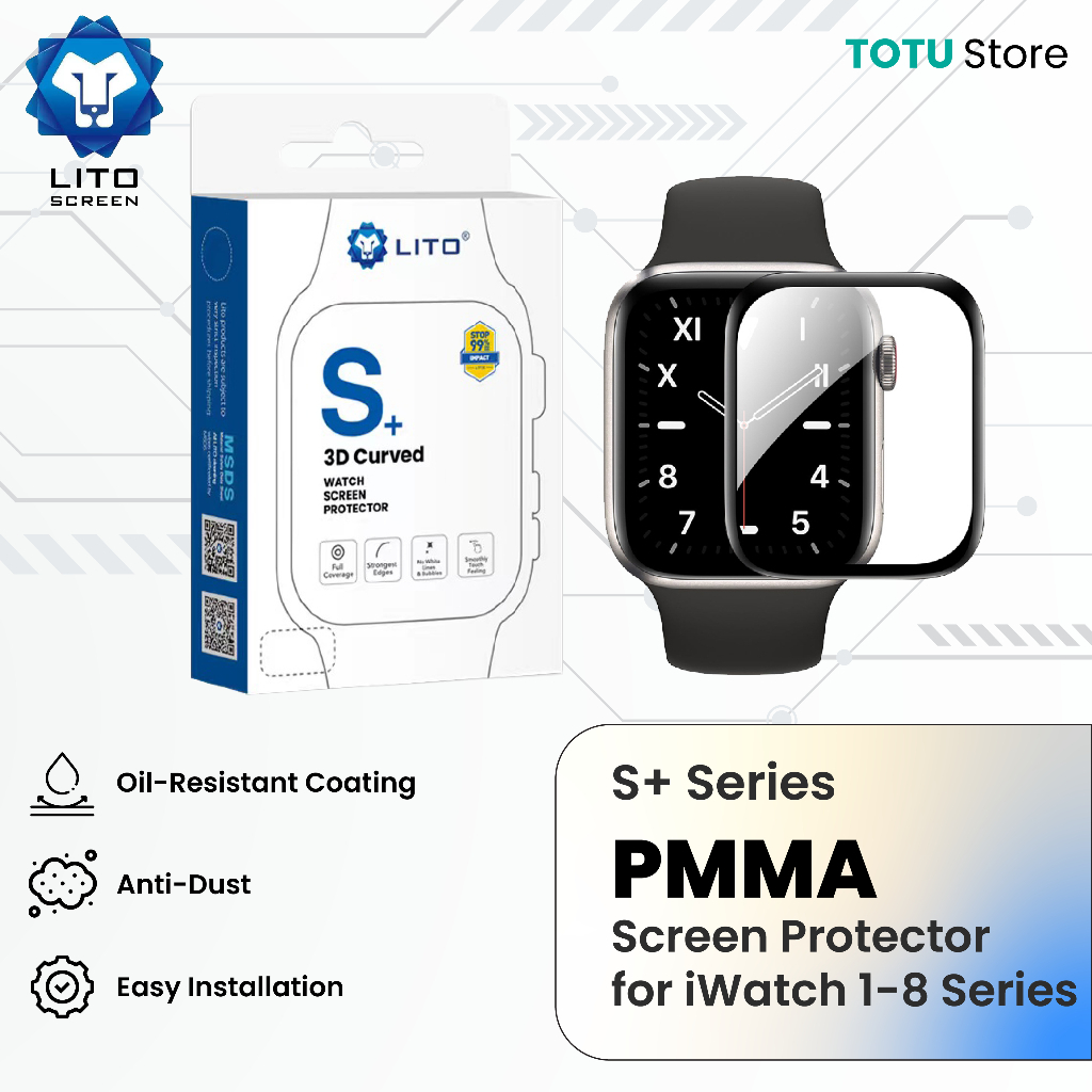 Screen Protector iWatch Apple Watch 4/5/6/7/8/SE LITO PMMA Ultra-Thin