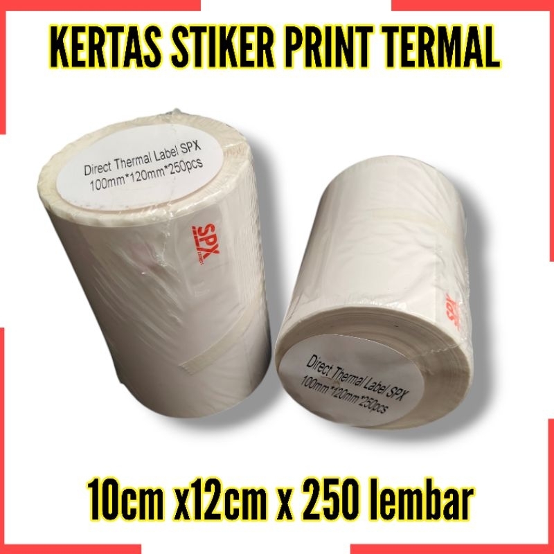 

Paper roll Kertas Label Stiker Printer Termal 10cm x 12cm x 250 pcs