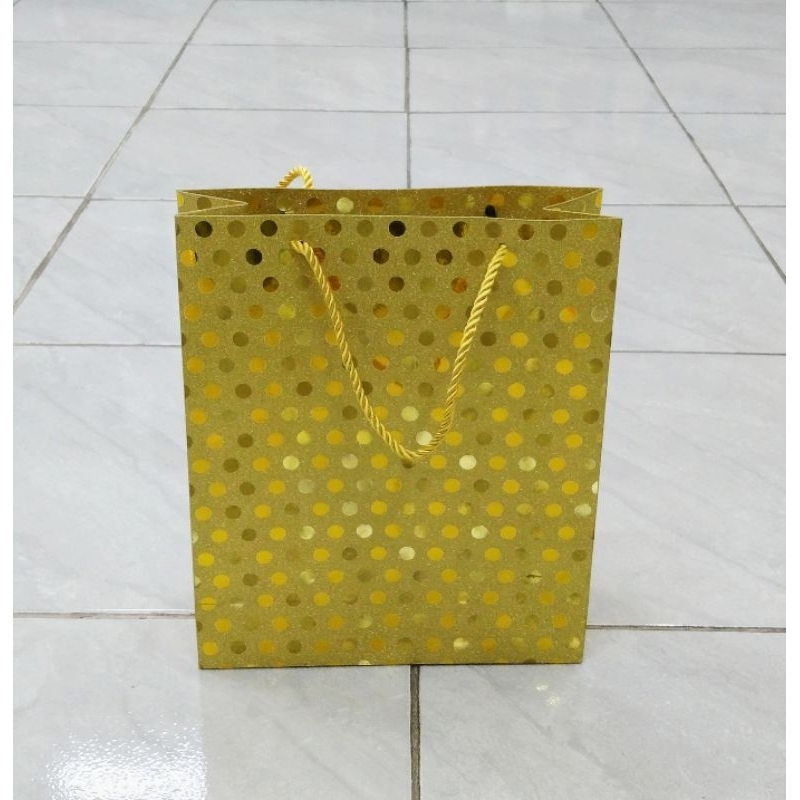 

PAPER BAG WARNA GOLD GLITTER / TAS KADO WARNA GOLD