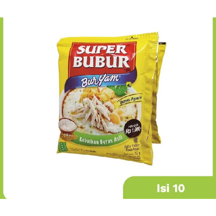 

super bubur buryam renceng 10pcs x 22gr rasa ayam
