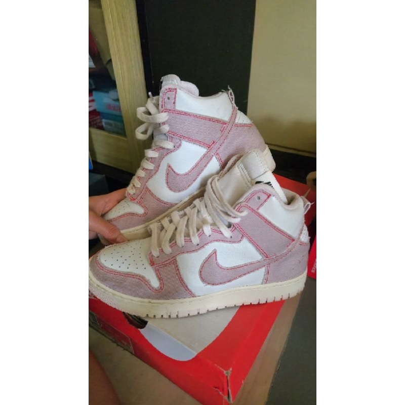 Preloved Nike dunk high warna pink size 39 original