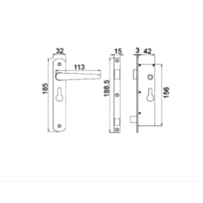 Kunci Ekspanda/Handle Pintu/Tralis/Gagang/Kawat Nyamuk/Model Dekson 909/Alumunium/Coklat/Putih