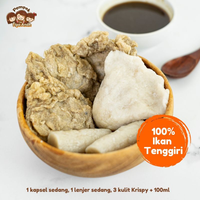 

PEMPEK IKAN TENGGIRI (paket komplit)/ Pempek cap tiga anak/ pempek depok