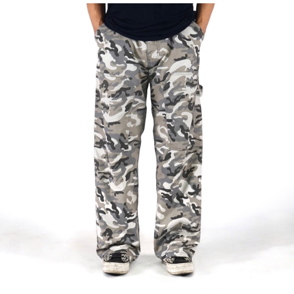 Celana Loreng Panjang Pria Carpenter Pants Loreng Bahan Twill Non Stretch / Cargo Baggy Pants