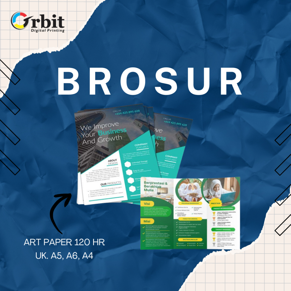 

Cetak Brosur A5, A4 Art Paper 120 gr 1 Sisi