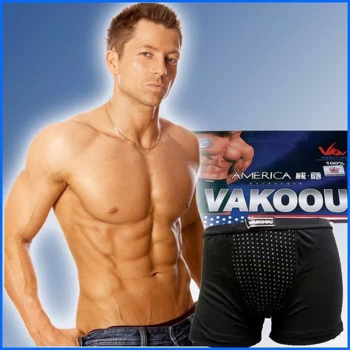 (BY) Celana Dalam Kesehatan Pria Vakoou Magnetic Fiber Dewasa Premium / Boxer Vitalitas Pria Dewasa 