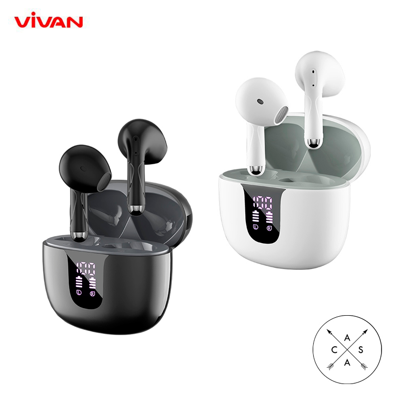 Vivan Infinity GT2s TWS True Wireless Semi In Ear Eaphone powerful Bass Bluetooth 5.4 LED - Garansi 