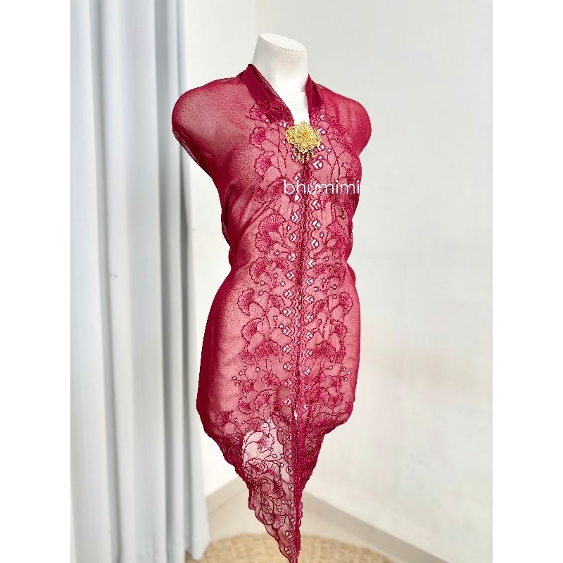 kain kebaya/kain sifon bordir satu baju