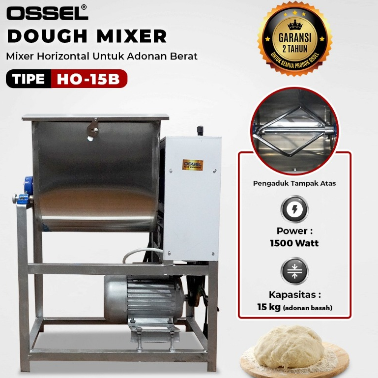 OSSEL Termurah Mixer Adonan Horizontal Ossel Mixer Mie Mixer Roti Dough Mixer HO 15 OSSEL