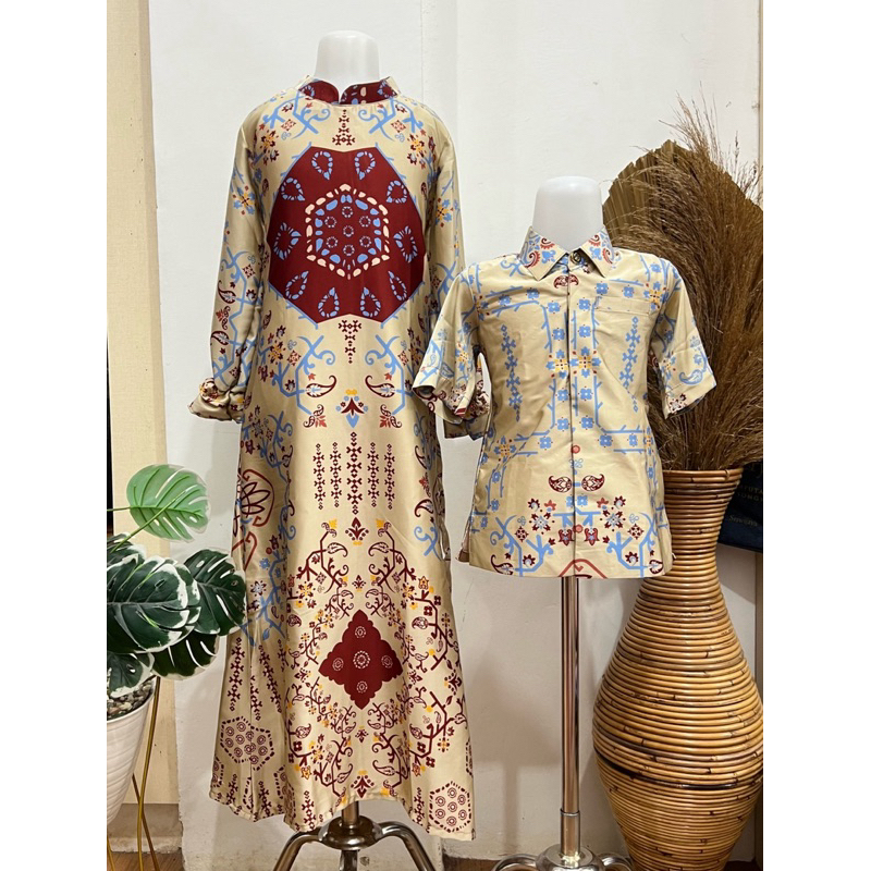 GAMIS COUPLE ANAK JUMPUTAN POLA MOTIF RANDOM BATIK ETNIK PALEMBANG