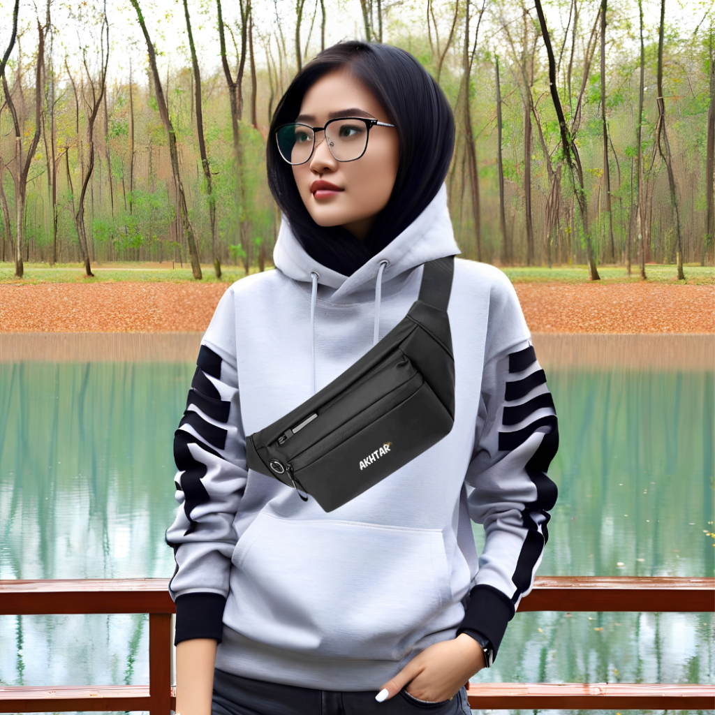 Tas Selempang Pria Wanita YIPINU YQM-1 Waistbag Pria Waterproof Akhtar