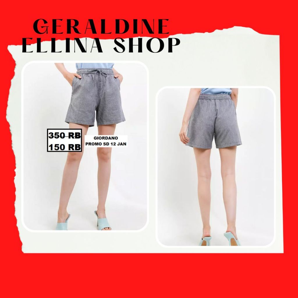 Celana Pendek Wanita GIORDANO 100% Original DRAWSTRING