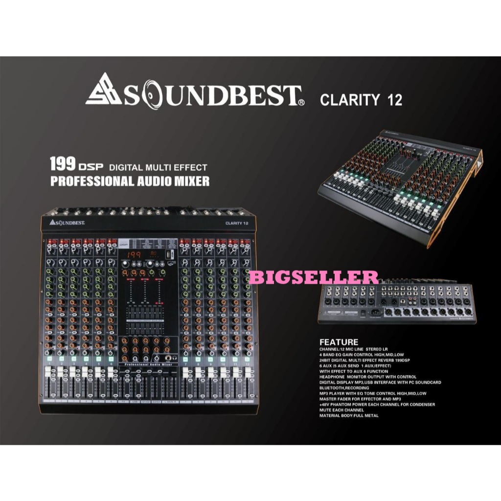 mixer audio soundbest clarity12 mixer 12 channel original soundbest clarity 12 garansi resmi soundbe