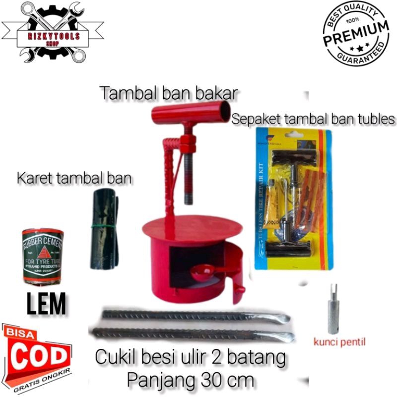 sepaket tambal ban motor tambal ban bakar tambal ban tubles tempel ban motor
