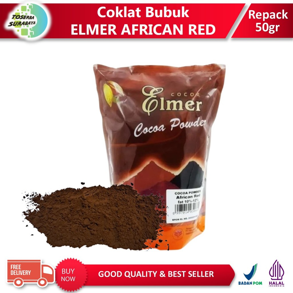 

Coklat Bubuk ELMER AFRICAN RED 50gr - Cocoa Powder Fat 20-24%