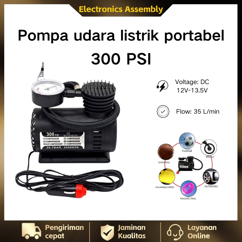 Pompa Ban motor dan mobil electric portable/Convenient Inflatable Pumps/Compressor 12V Electric Pump