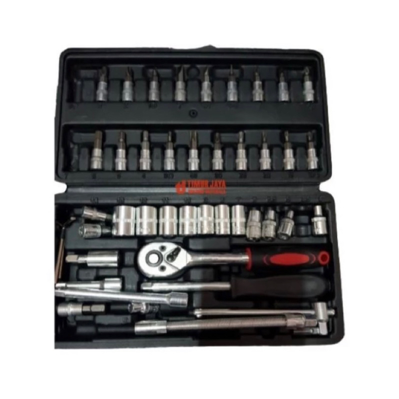 DEK Kunci SOK 46 PCS in 1 Set Socket 1/4" inch Kunci Sock Full Lengkap Socket Tekiro Tool kit