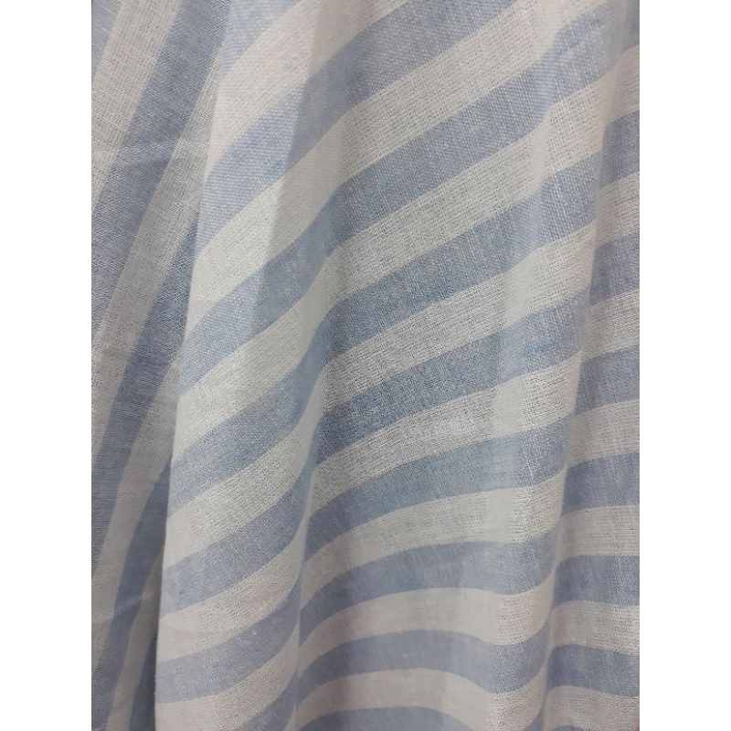 Kain Linen Salur Bahan Textile Katun Linen Motif Garis.