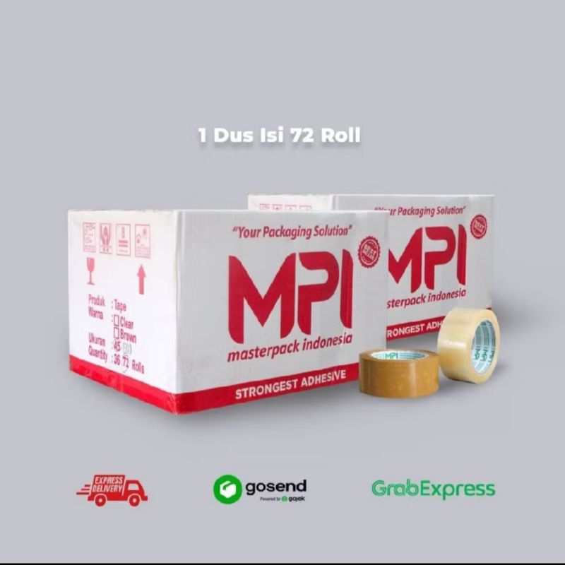 

Harga per dus / selotip isolasi lakban kecil sedang dan besar merek MPI