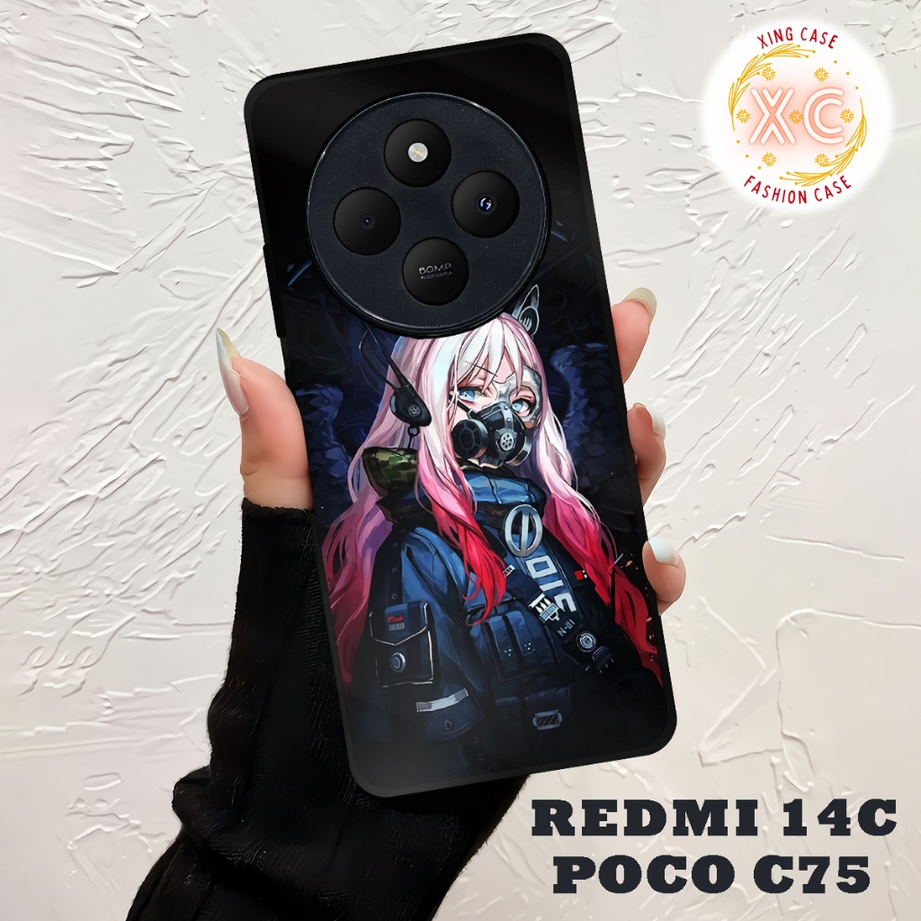 |EZ12| XING CASE REDMI 14C| POCO C75 | KILAU EFEK KACA | CASE HP CUSTOM SOFTCASE HARDCASE | CASING H