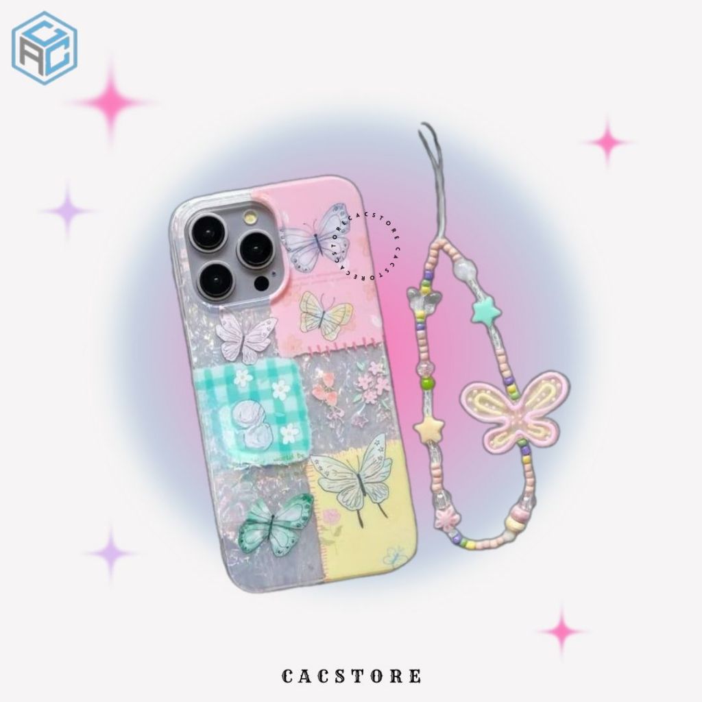 NEW  BUTTERFLY VINTAGE CHAIN SERIES CASE IPHONE 12 12 PRO 12 PRO MAX 13 13 PRO 13 PRO MAX 14 14PRO 1