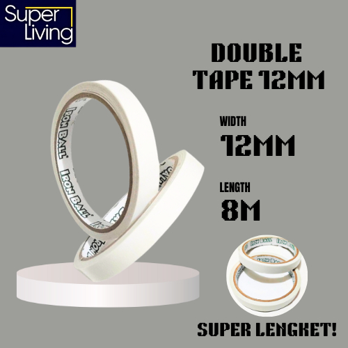 

Double Tape Kertas 12mm x 8Meter Lem Perekat Murah Lengket Tahan Lama