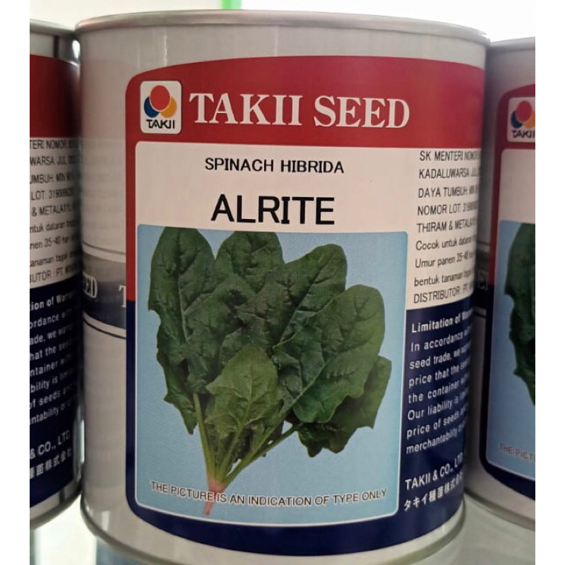 Takii Seed Spinach Hibirea Alrite / benih bayam jepang alrite 200gr