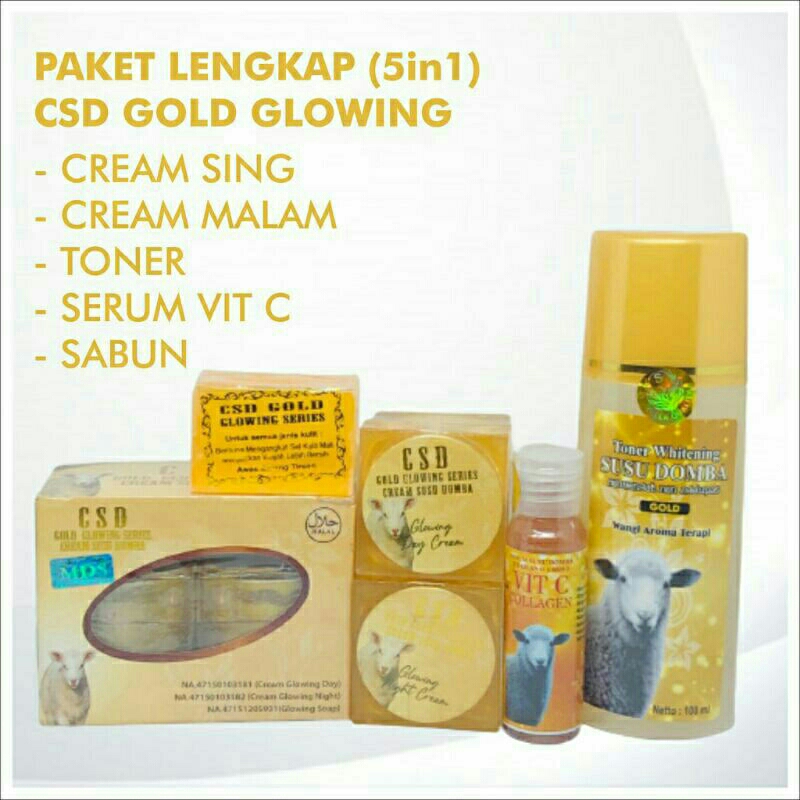 Paket Lengkap Glowing Cream Susu Domba Thailand Gold Ukuran Besar Original 100%