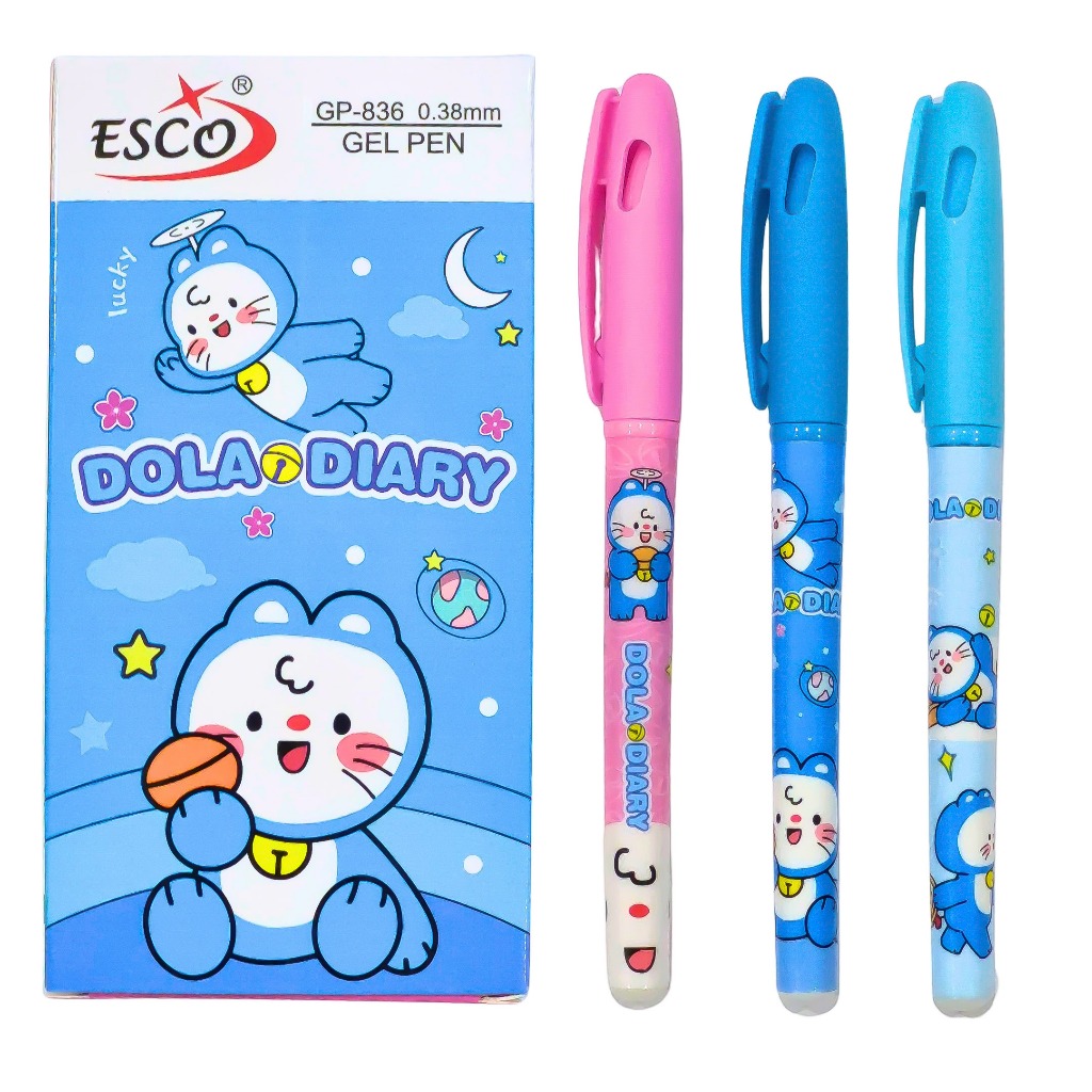

1 LSN / 12 PCS Gel Pen Pulpen ESCO GP-836 Dola Diary