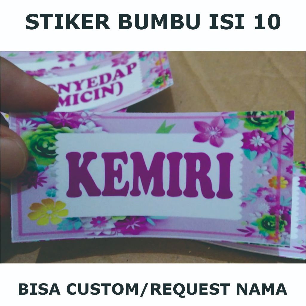 

kode A20-stiker bumbu isi 10 bisa edit atau custom