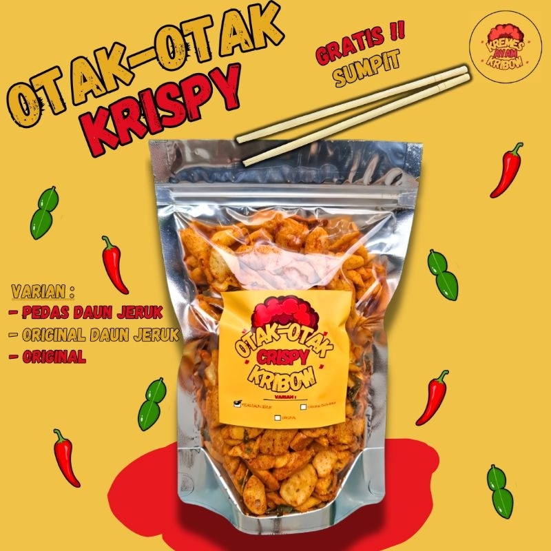 

OTAK OTAK CRISPY KRIBOW 200 gram GRATIS SUMPIT - CEMILAN VIRAL OTAK OTAK KRISPI