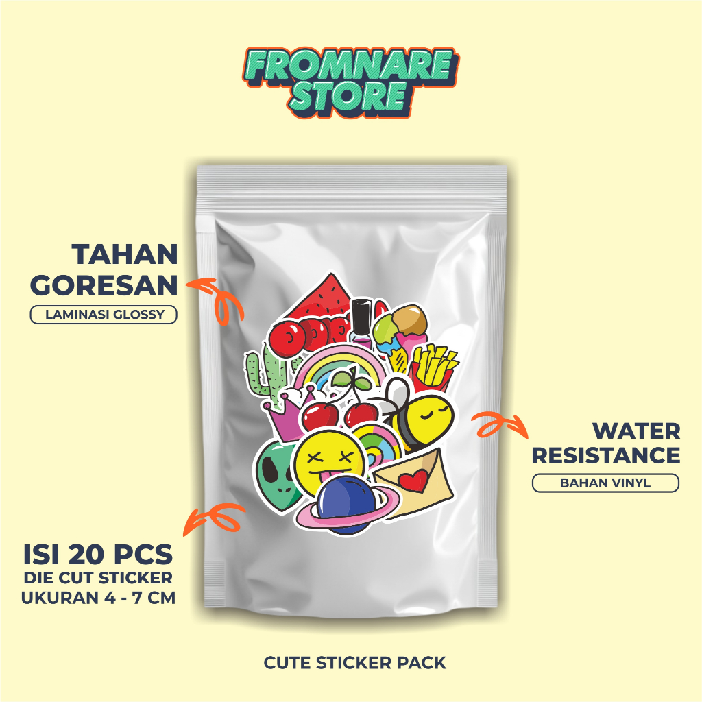 

Cute Sticker Pack | Sticker Vinyl Tahan Air | High Quality
