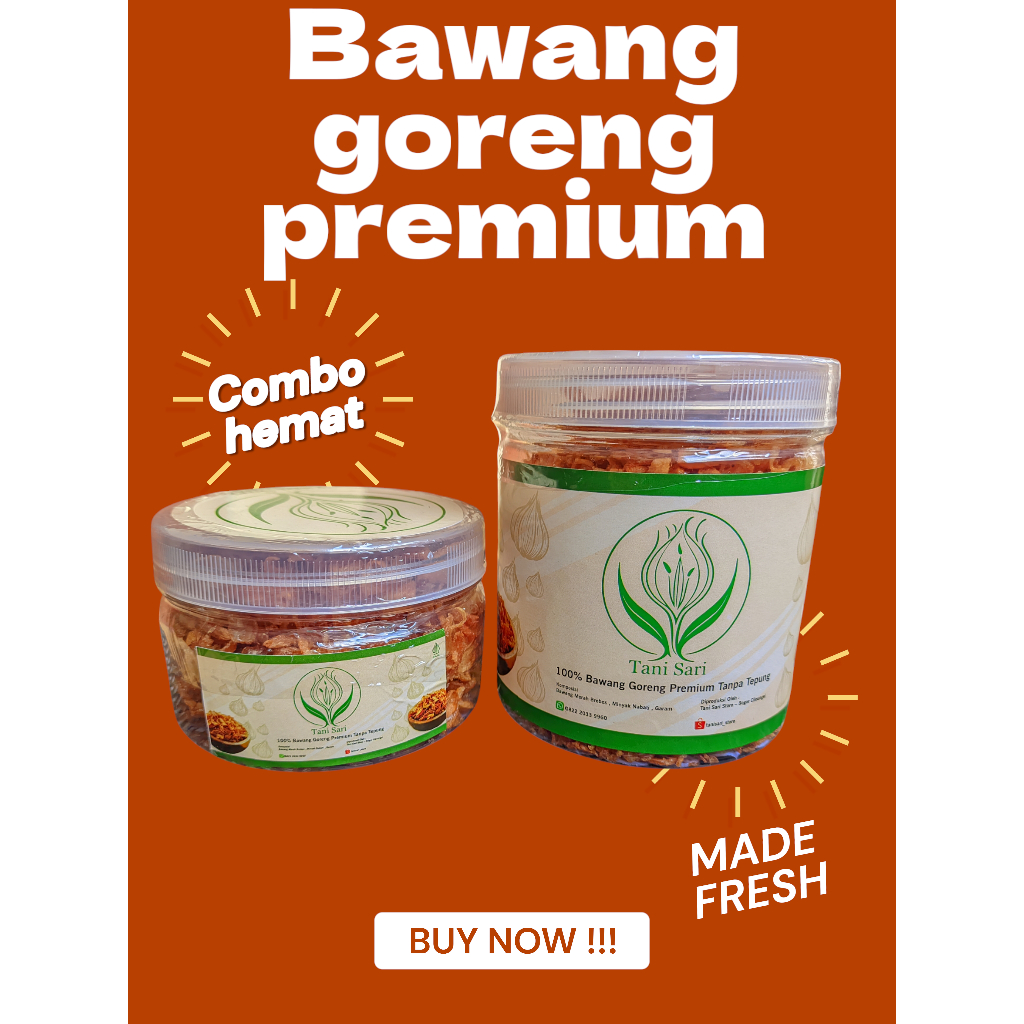 

Tanisari Bawang Goreng Premium Combo Double Hemat 130gr & 190gr