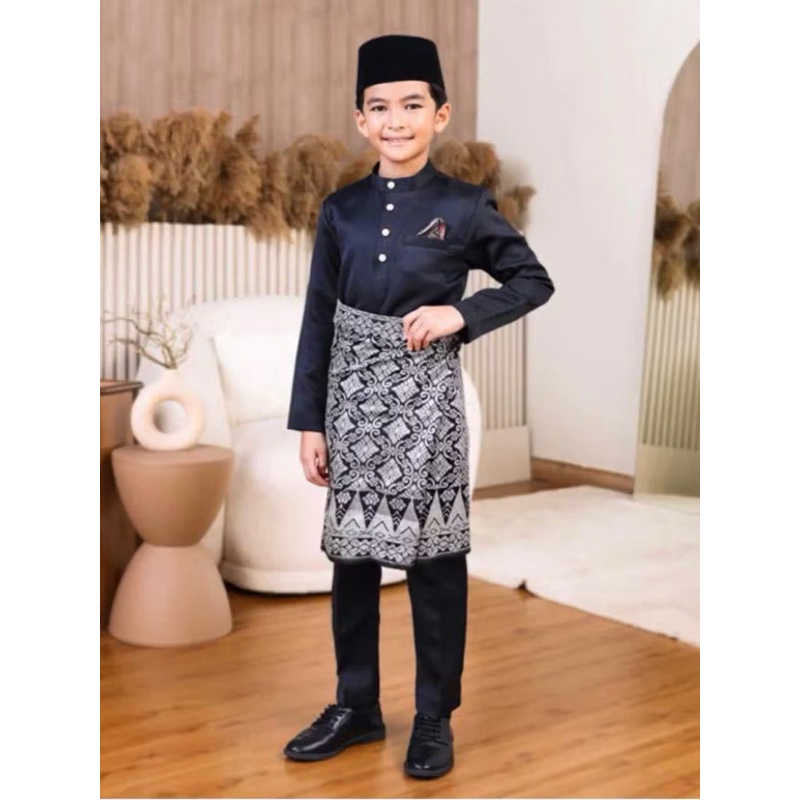 Baju Melayu Anak Laki Laki Teluk Belanga Cekak Musang Setelan Pakaian Muslim koko Cowok Adat