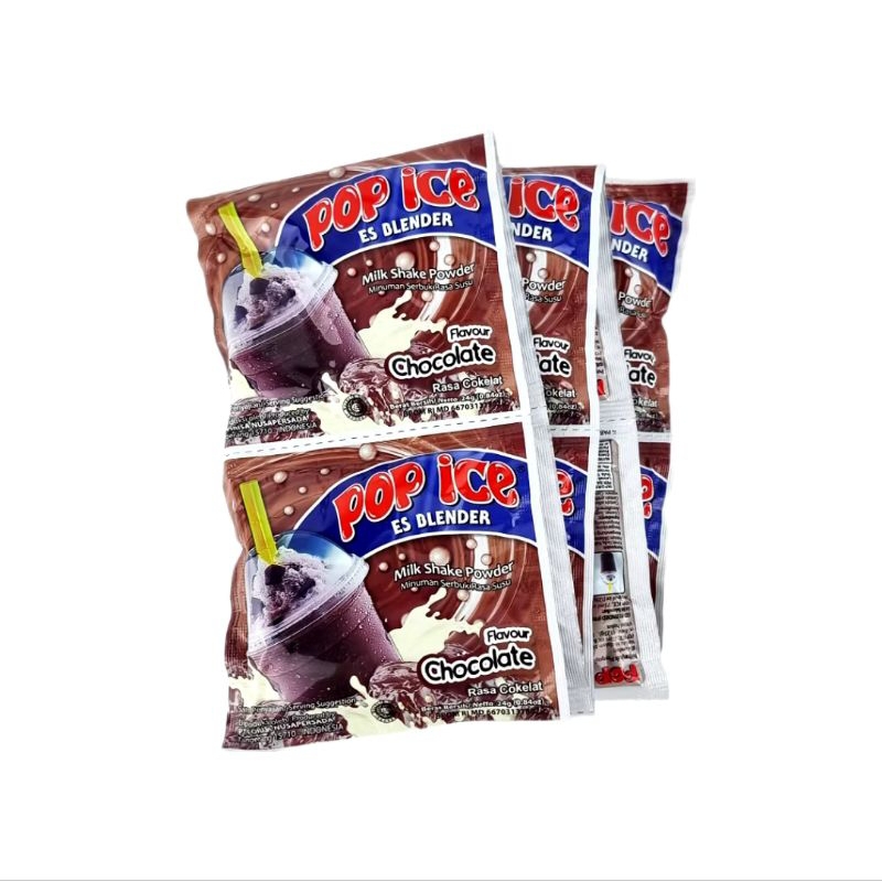 

Pop Ice Milk Shake Powder - Rasa Chocolate (1 renceng/10 sachet)