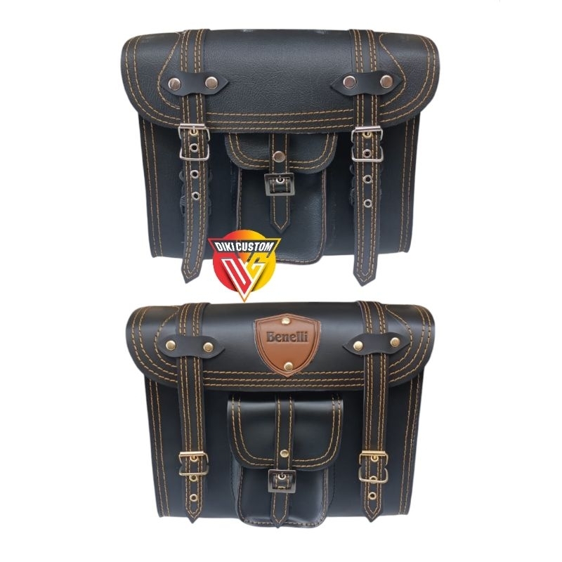 tas motor side bag Benelli w175 royal Enfield BMW motor custom klasik