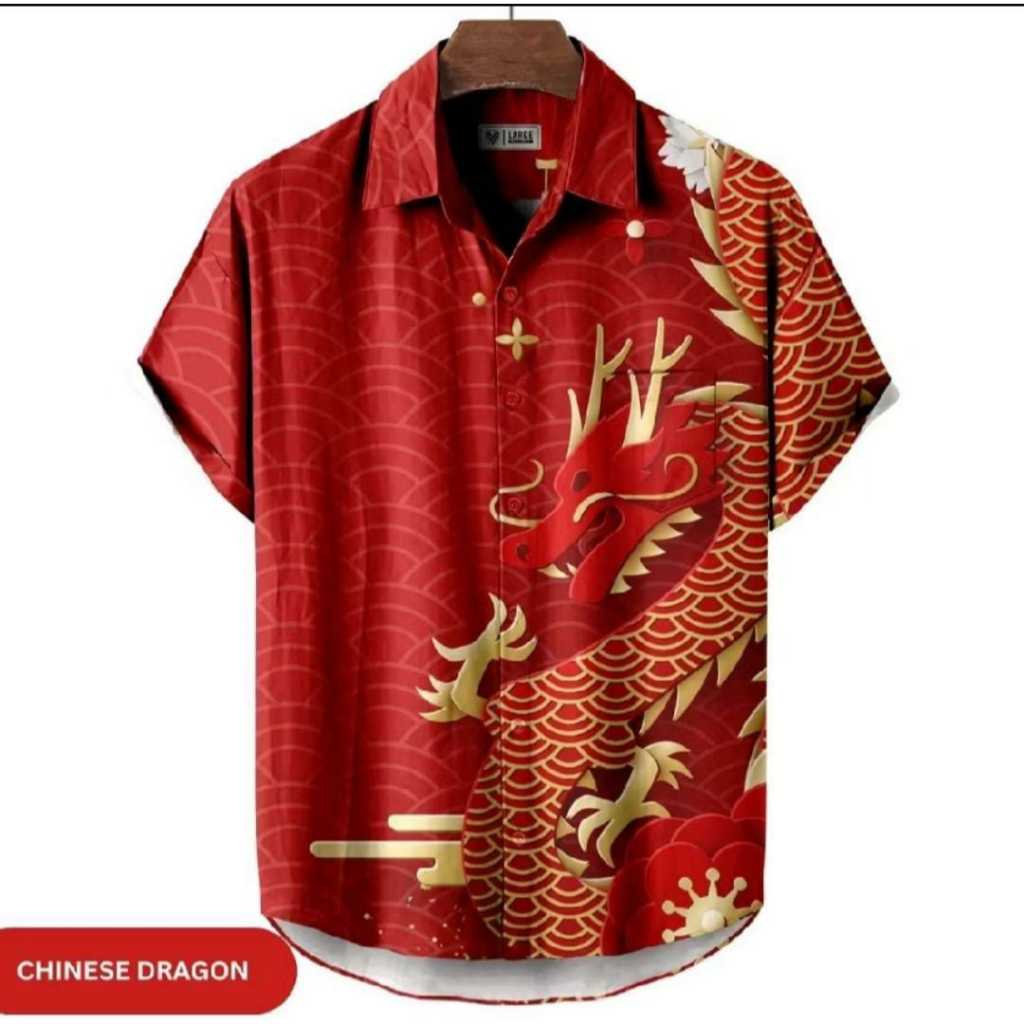 ATASAN KEMEJA IMLEK PRIA / CHEONGSAM IMLEK PRIA /KEMEJA PRIA FORMAL CHINESE DRAGON