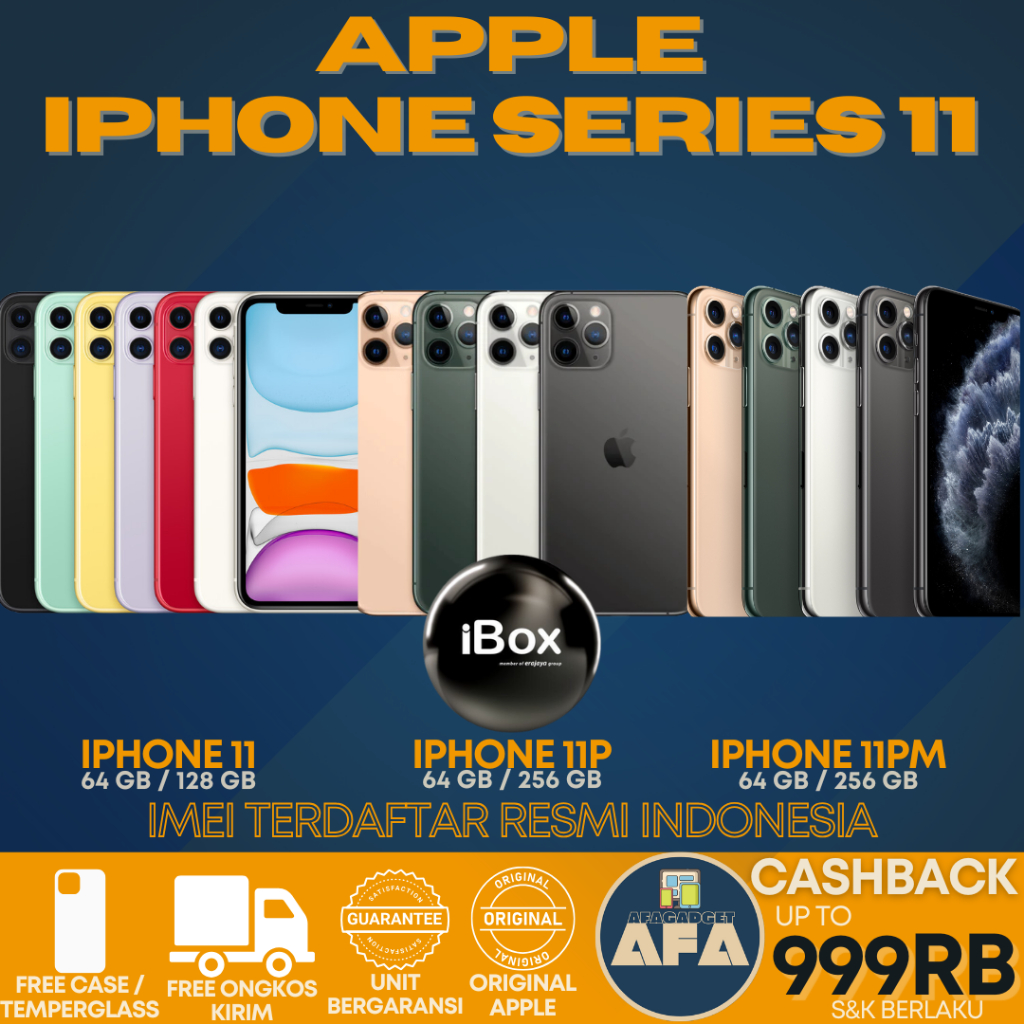 Apple iPhone 11 | 11 PRO MAX 64GB 128GB 256GB 512GB Second Original Fullset Resmi