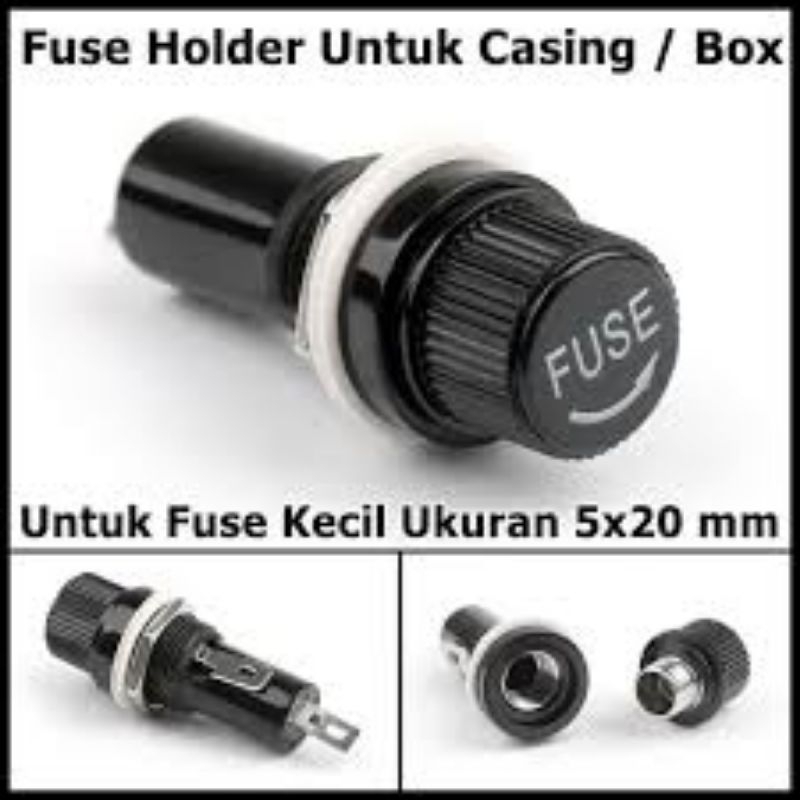 Fuse Holder Rumah Sekring Housing Sekring Bulat 5x20mm