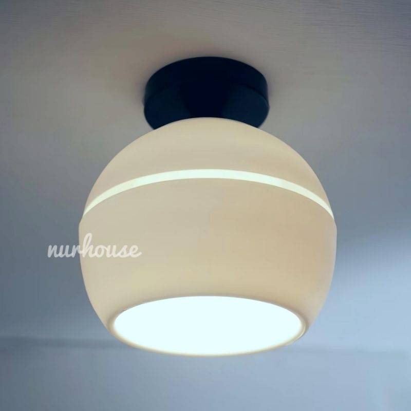 Lampu plafon kap bulat moonlight lampu langit langit hias tempel plafon