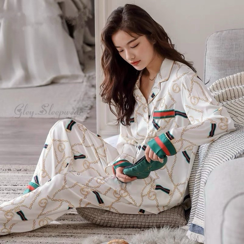 Piyama satin import / baju tidur wanita / satin / pyjamas import / baju tidur satin