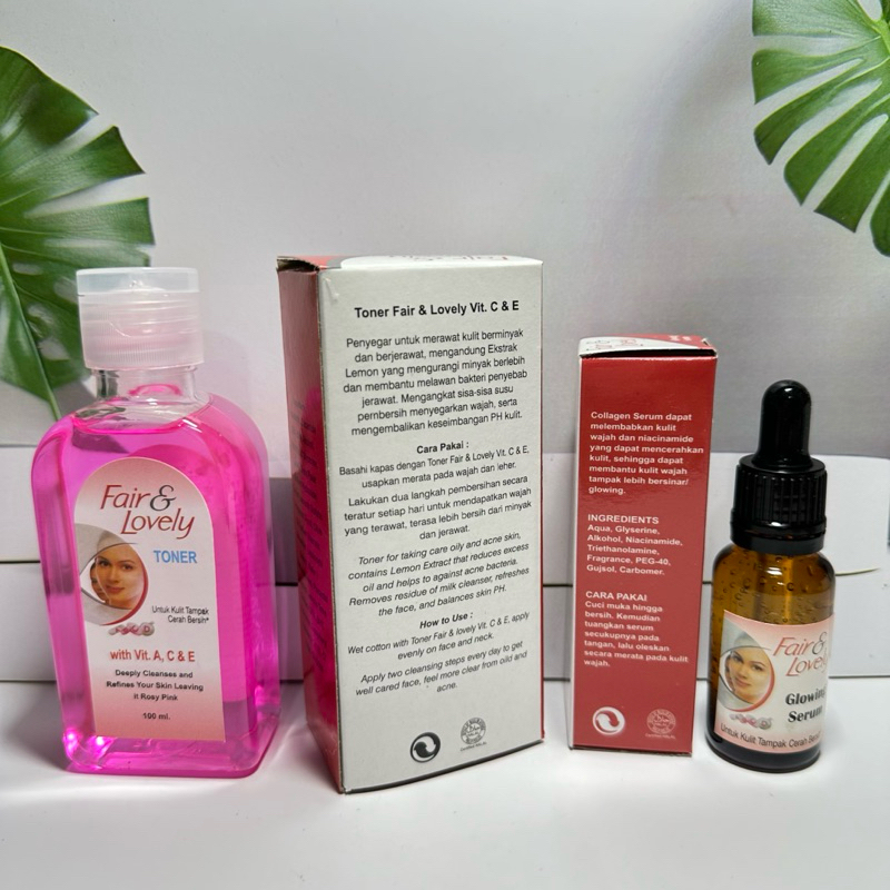 PAKET HEMAT TONER+SERUM FAIR&LOVELY// 2in1 FAIR LOVELY