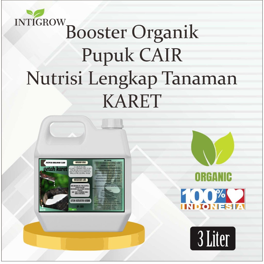 Pupuk organik cair tanaman karet kemasan 3 liter. pupuk alami bernutrisi tinggi